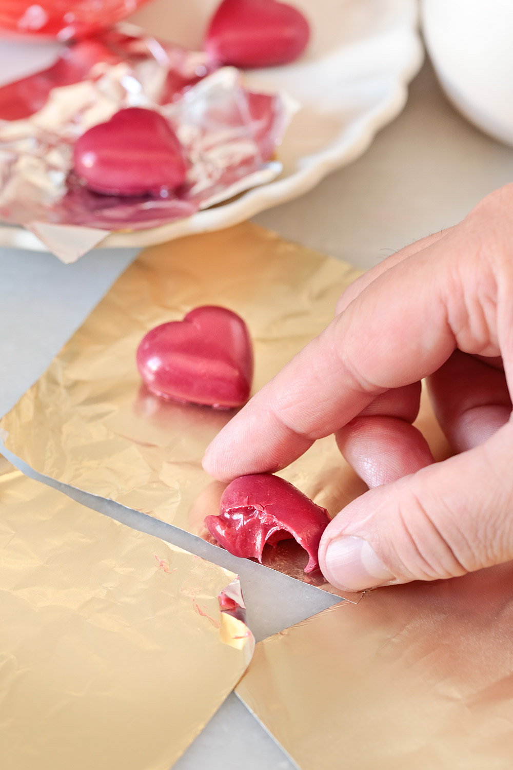 Receta bombones de frambuesa para San Valentín