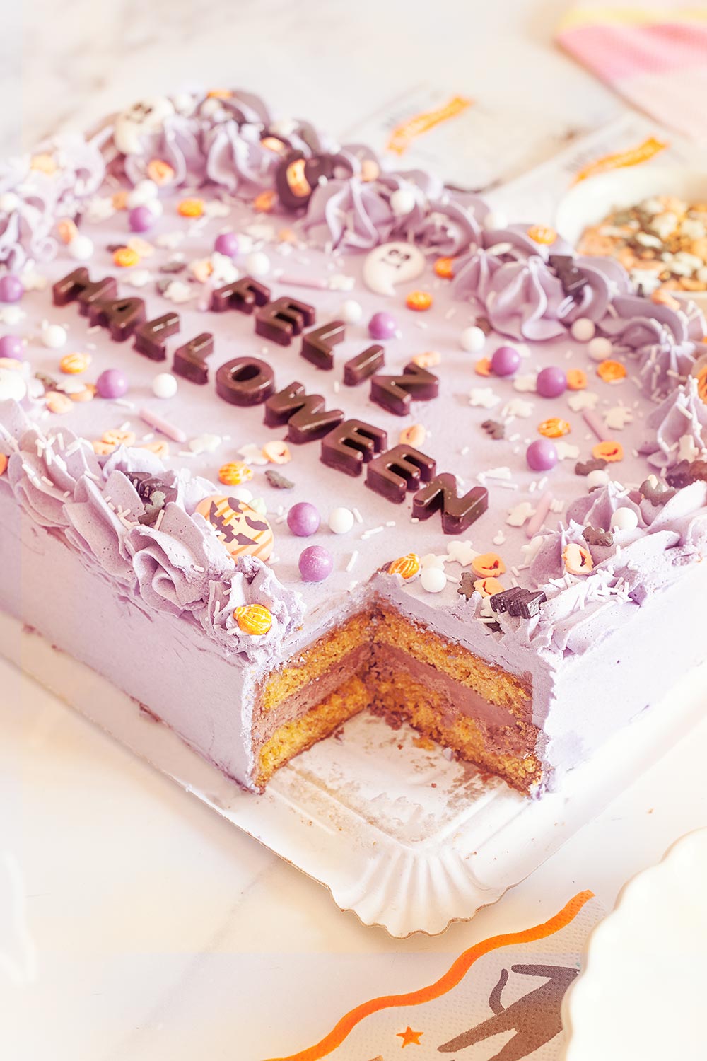 receta sheet cake halloween
